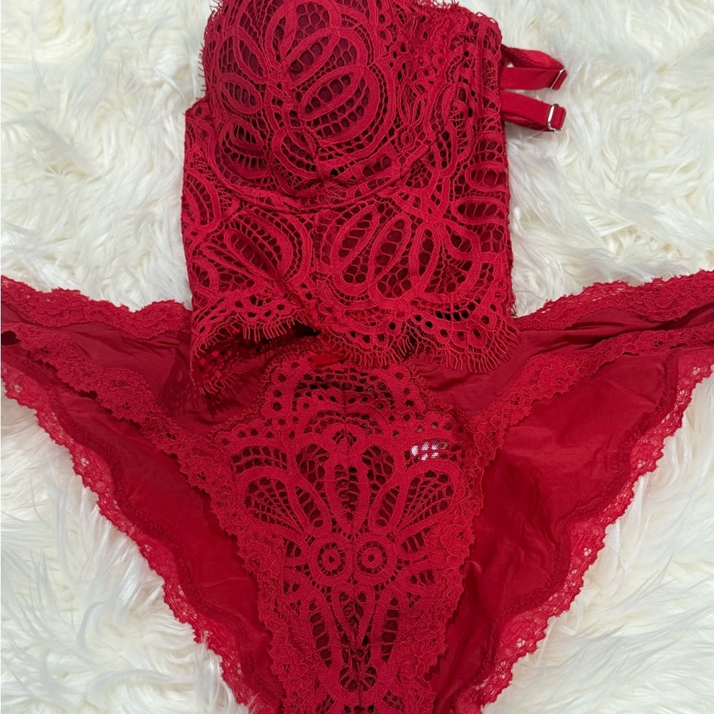 Victoria’s Secret dream angels lace corset bra/ cheekini panty set - Picture 8 of 10